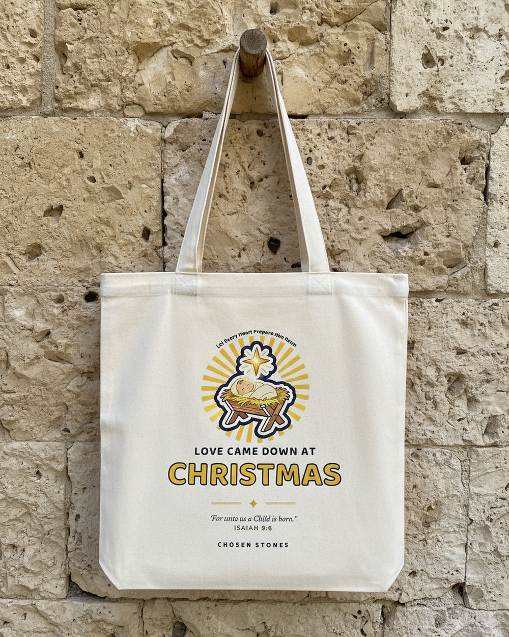 Christmas Tote Bag — Love Came Down at Christmas (Light)
