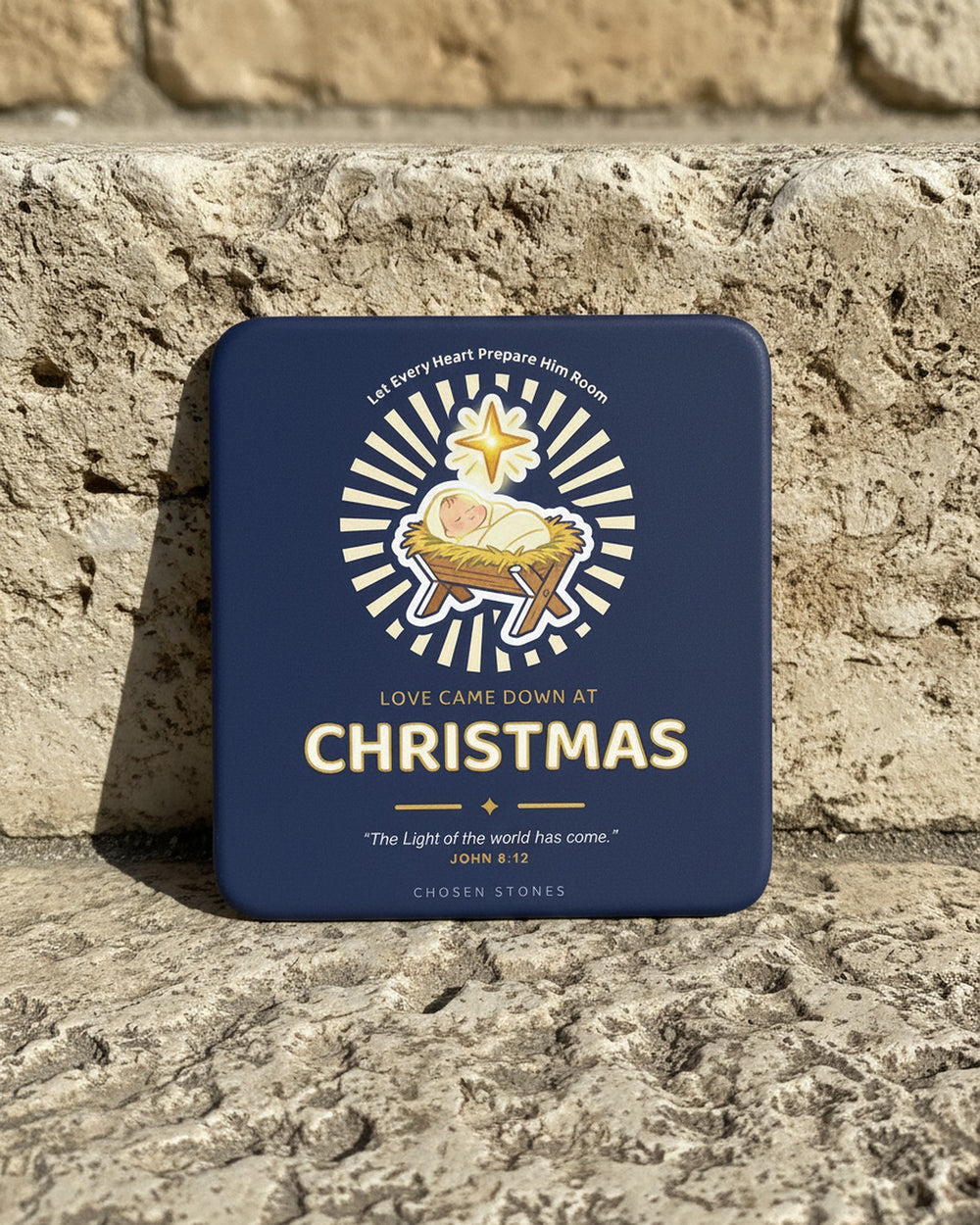 Christmas Coaster — Love Came Down at Christmas (Dark)