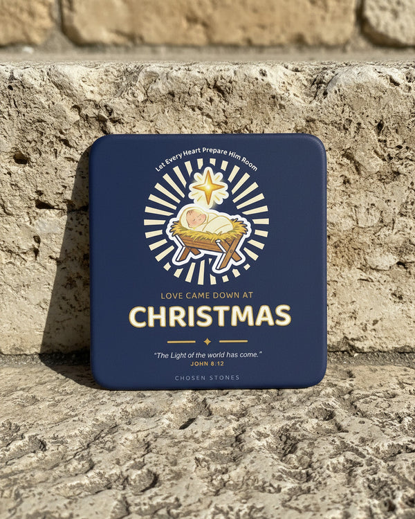 Christmas Coaster — Love Came Down at Christmas (Dark), product photo
