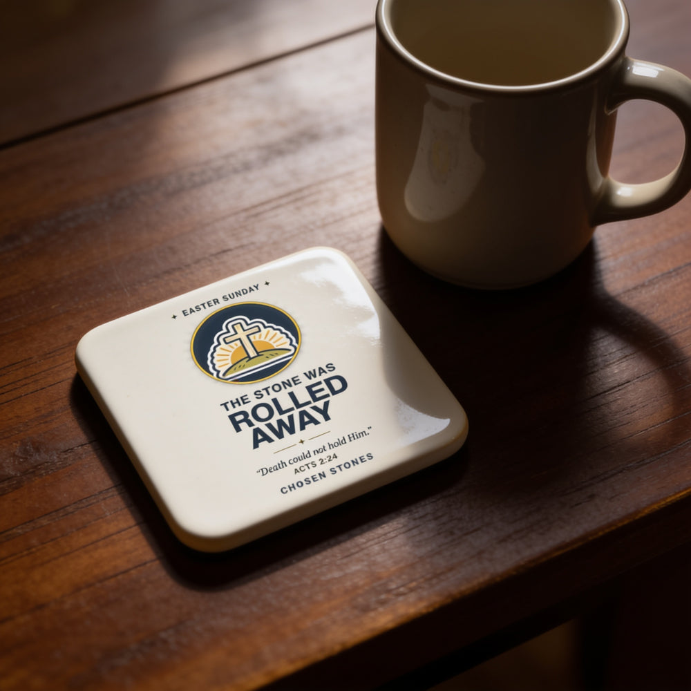 Easter Coaster — The Stone Was Rolled Away (Dark)