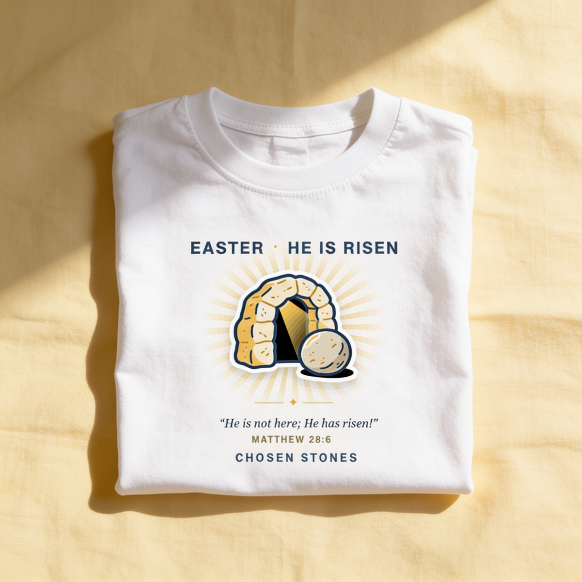 Easter T-Shirt — The Stone Was Rolled Away (Light)