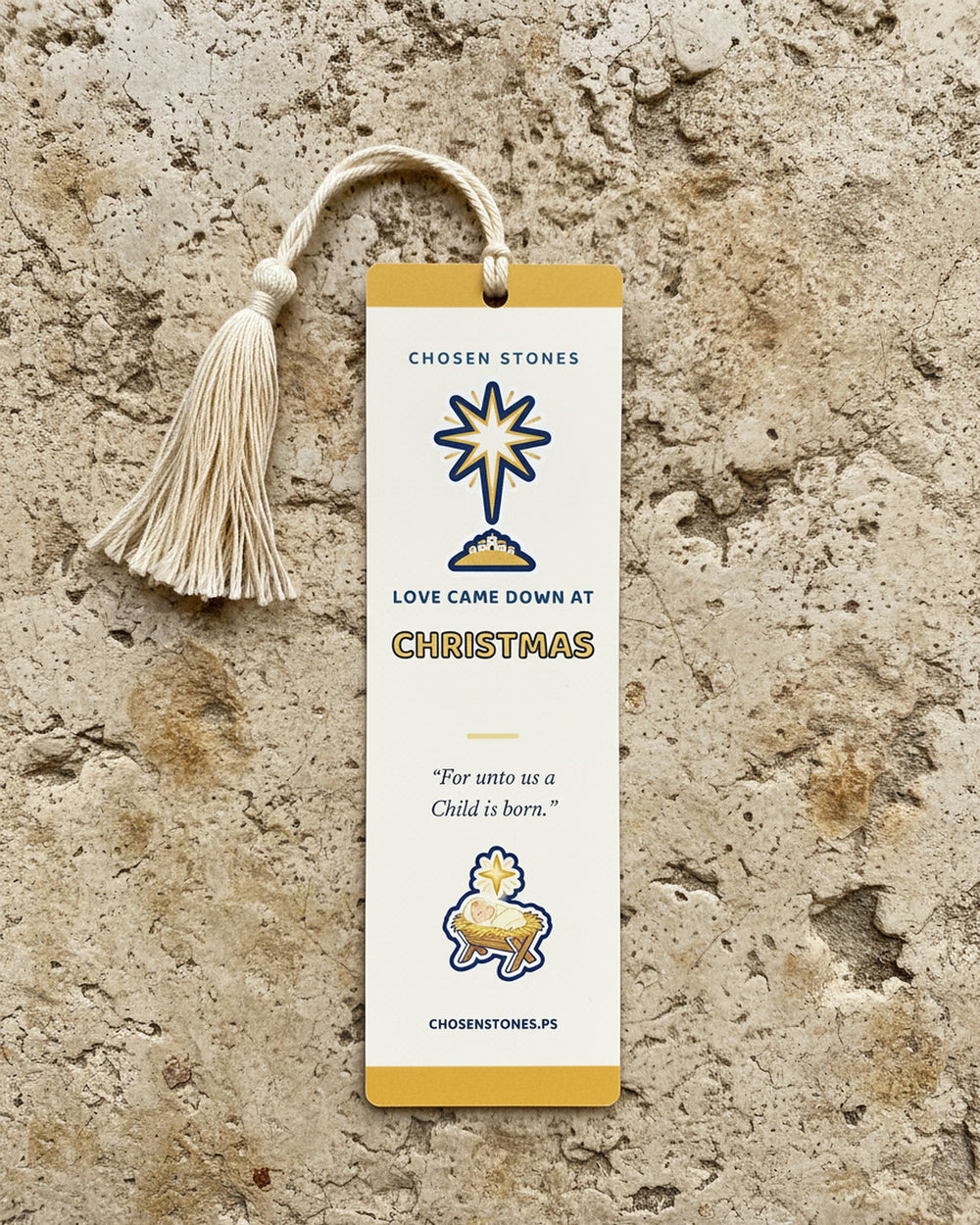 Christmas Bookmark — Love Came Down at Christmas (Light)