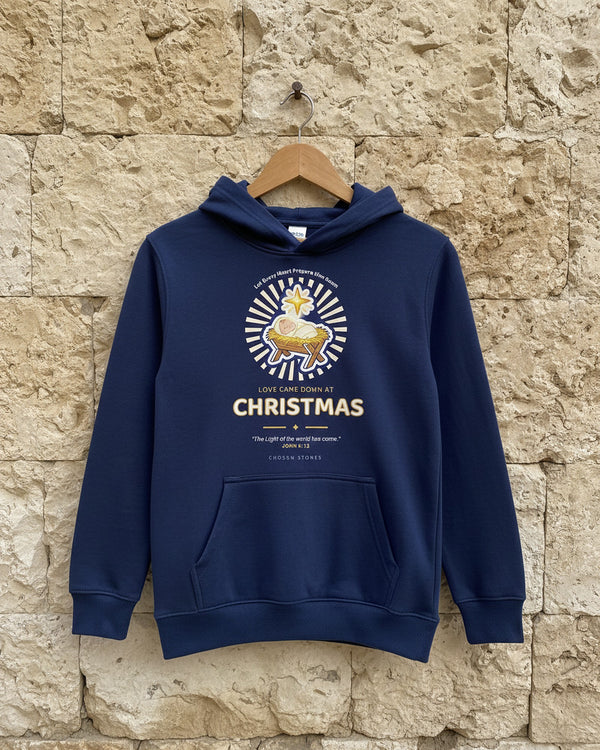 Christmas Hoodie — Love Came Down at Christmas (Dark), product photo
