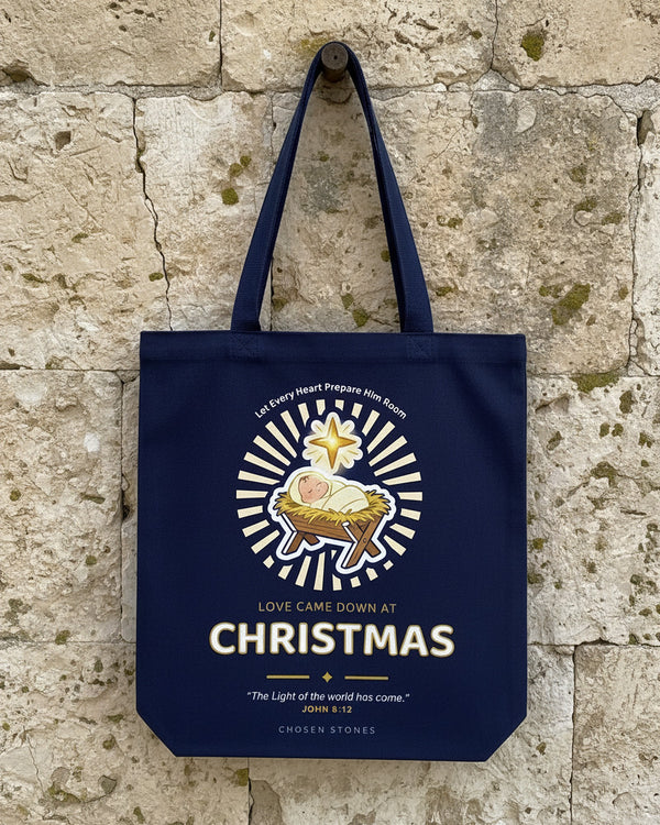 Christmas Tote Bag — Love Came Down at Christmas (Dark), product photo