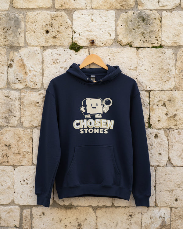 Hoodie — Chosen Stones, navy, product photo
