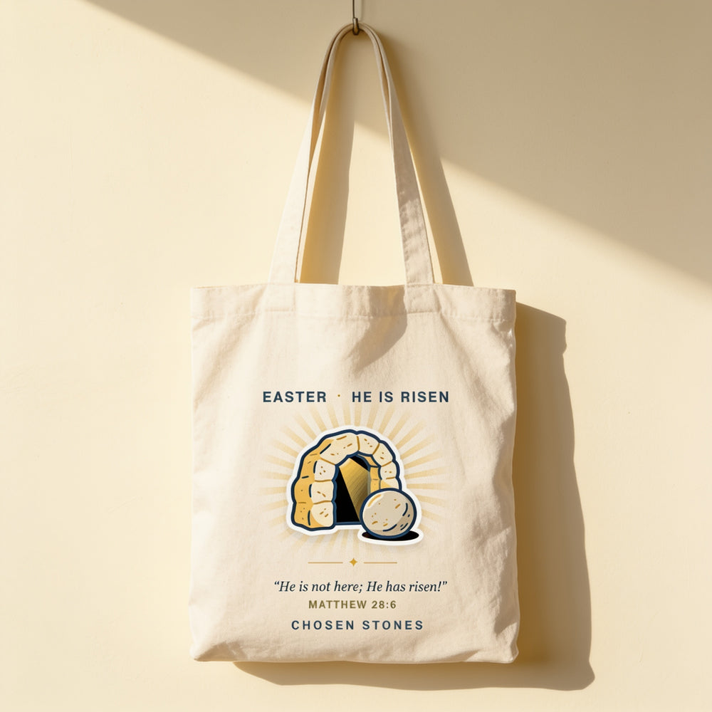Easter Tote Bag — The Stone Was Rolled Away (Light)
