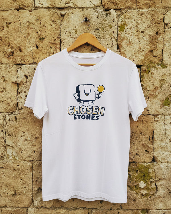 T-Shirt — Chosen Stones, white, product photo